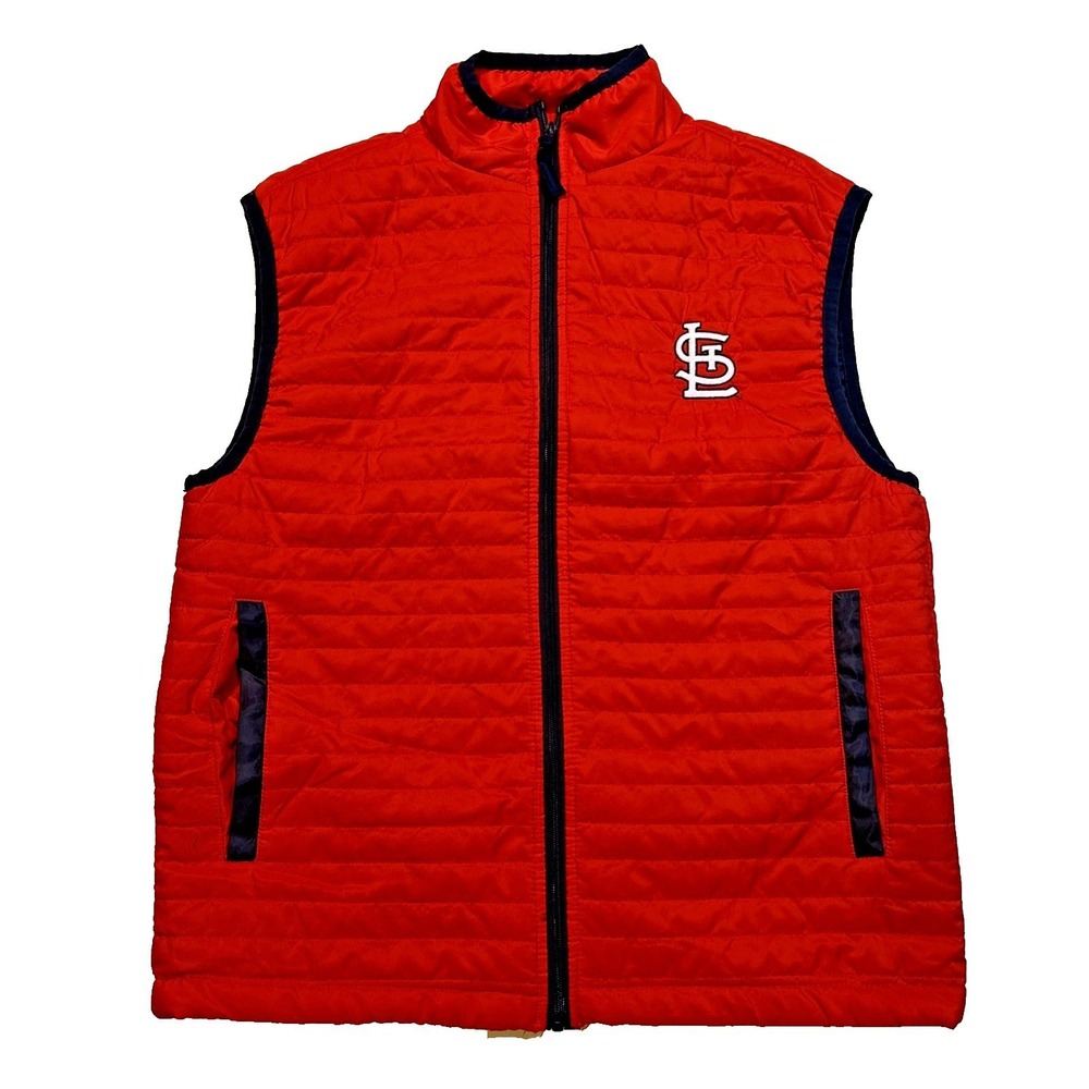 St Louis Cardinals Red Puffer Vest MLB‎ Baseball Gameday Layering Warm